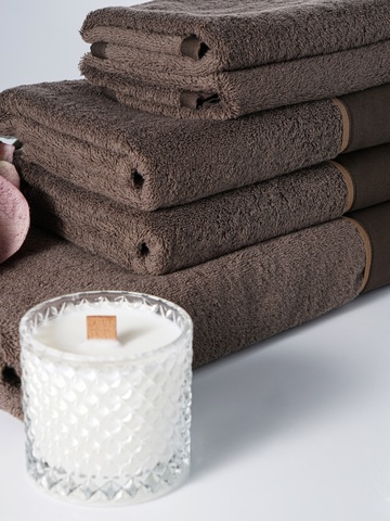 Набор полотенец 2шт Claire Batiste Atelier Brise темно-коричневый