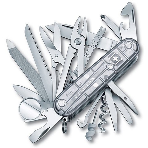 Складной многофункциональный нож Victorinox SwissChamp SilverTech (1.6794.T7) 91 мм., 31 функция, серебристый полупрозрачный - Wenger-Victorinox.Ru