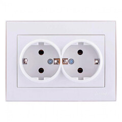 RAIN 703 0202 127 Розетка двойная с/з керам. белая 10шт/120шт