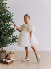 Платье "Flowers", Молоко