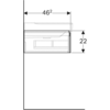 Шкафчик для раковины Geberit Xeno² с полкой, с одним выдвижным ящиком: B=88см, H=22см, T=46.2см, Серый / Матовое покрытие