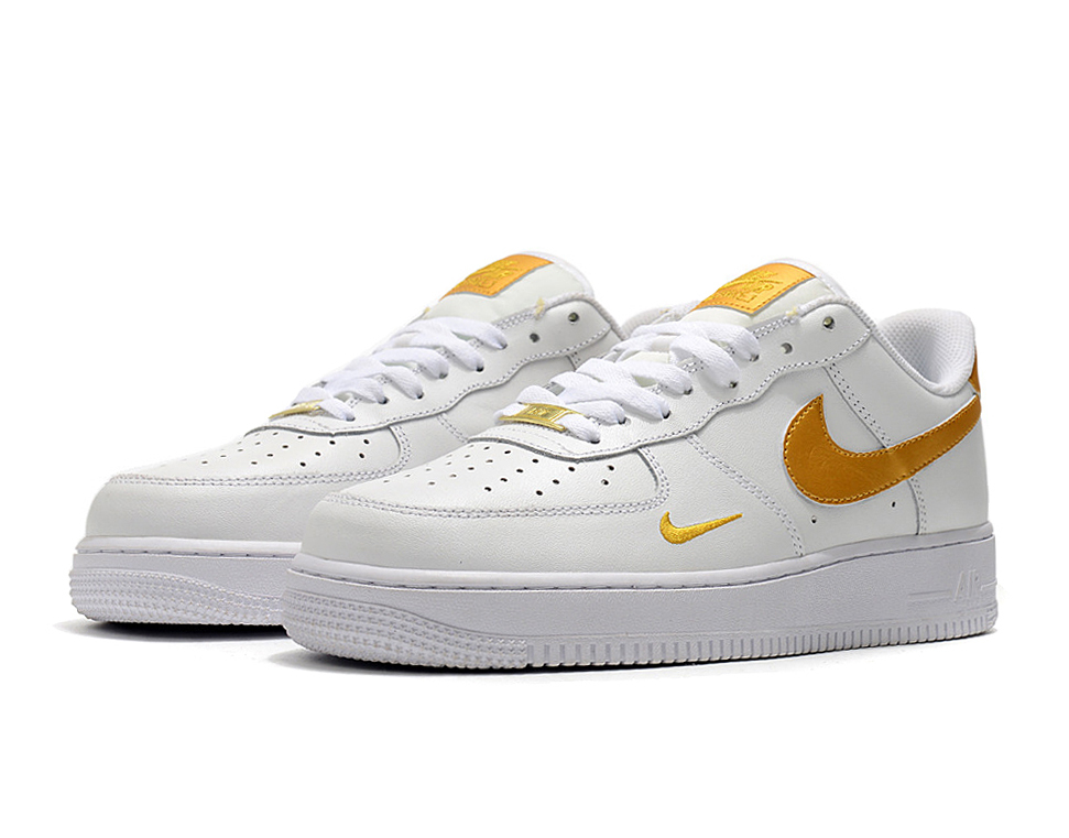 white and gold nike air force
