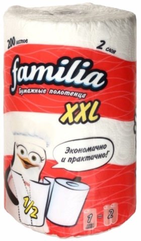 Полотенца бумажные FAMILIA XXL 2 сл 1 рул РОССИЯ