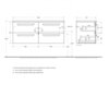 Cezares ECO-CER-N-1200-4C-SO-2-PS-P ECO-CER-N База под раковину подвесная с четырьмя выкатн. ящ. для раковины с дв. чашами, Фисташковый Софт, 1200x457x500