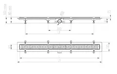 Трап линейный для пола, боковой слив, бронза MCH CH650/50MN1BR
