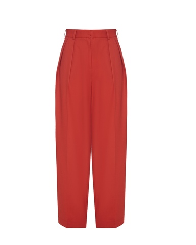 Брюки с защипами из шерсти Стелла Маккартни красный
