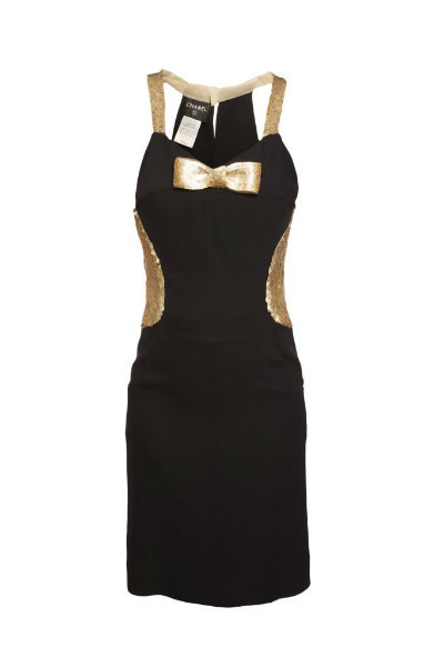 Изысканное коктейльное платье от Chanel, украшенное пайетками, 36 размер