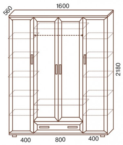 Модуль №159 Шкаф 4х створчатый