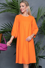 <p>Оригинальный фасон платья "Лилия" из новой коллекции бренда ELZA-2023 подчеркнет Вашу индивидуальность. Платье свободного кроя, рукав пышный 3/4. <span>&nbsp;Длины: (46-48р-98см,50-52р-100см).</span></p>