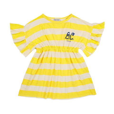 Платье Bobo Choses Yellow Stripes Ruffle