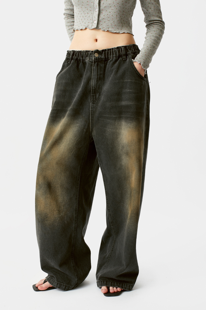 Черные винтажные джинсы на резинке Votus