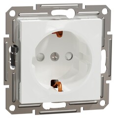 РОЗЕТКА С/У 1-ГНЕЗДО С/З 16A С/З/Ш ВИНТ КЛЕММЫ МЕХ БЕЛЫЙ ASFORA /SCHNEIDER/