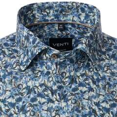 Сорочка мужская Venti Modern Fit 144321600-100 с оливково-синим принтом