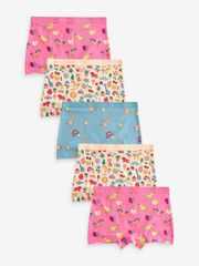Трусы-шорты для девочки Next 412-486, 5 шт., Голубой, Кремовый, Розовый