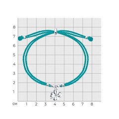 94050417- Браслет на зеленой нити с подвеской талисманом 