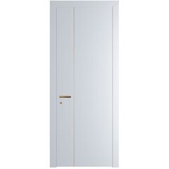 Межкомнатная дверь 41PWB вайт с латунным молдингом