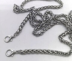 Цепочка для сумки с карабинами, ш. 7 мм, L 120 см, никель