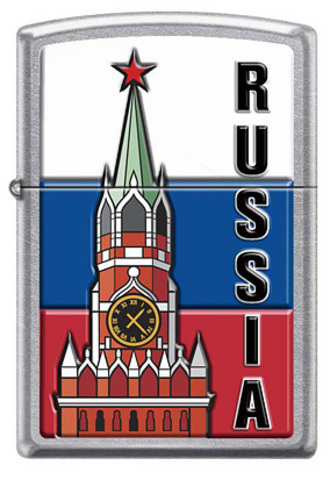 Зажигалка Zippo Московский кремль, латунь/сталь с покрытием Street Chrome™, серебристая, 36x12x56 мм123