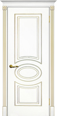 Дверь Смальта 03 / Цвет Белый ral 9003 патина золото / Двери ТЕКОНА