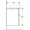 Шкафчик для раковины Geberit Smyle Square, с двумя выдвижными ящиками: B=88.4см, H=61.7см, T=47см, Темно-серый / Матовое покрытие