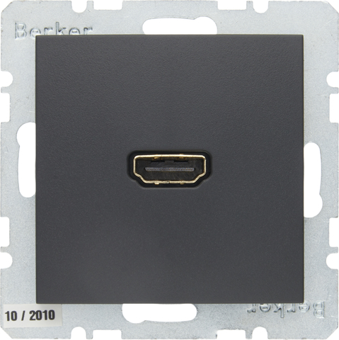 Розетка HDMI. Цвет Антрацит. Berker (Беркер). S.1 / B.3 / B.7. 3315421606