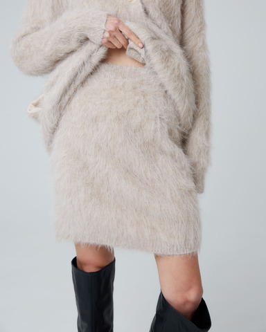 Юбка мини из альпака светло-бежевый