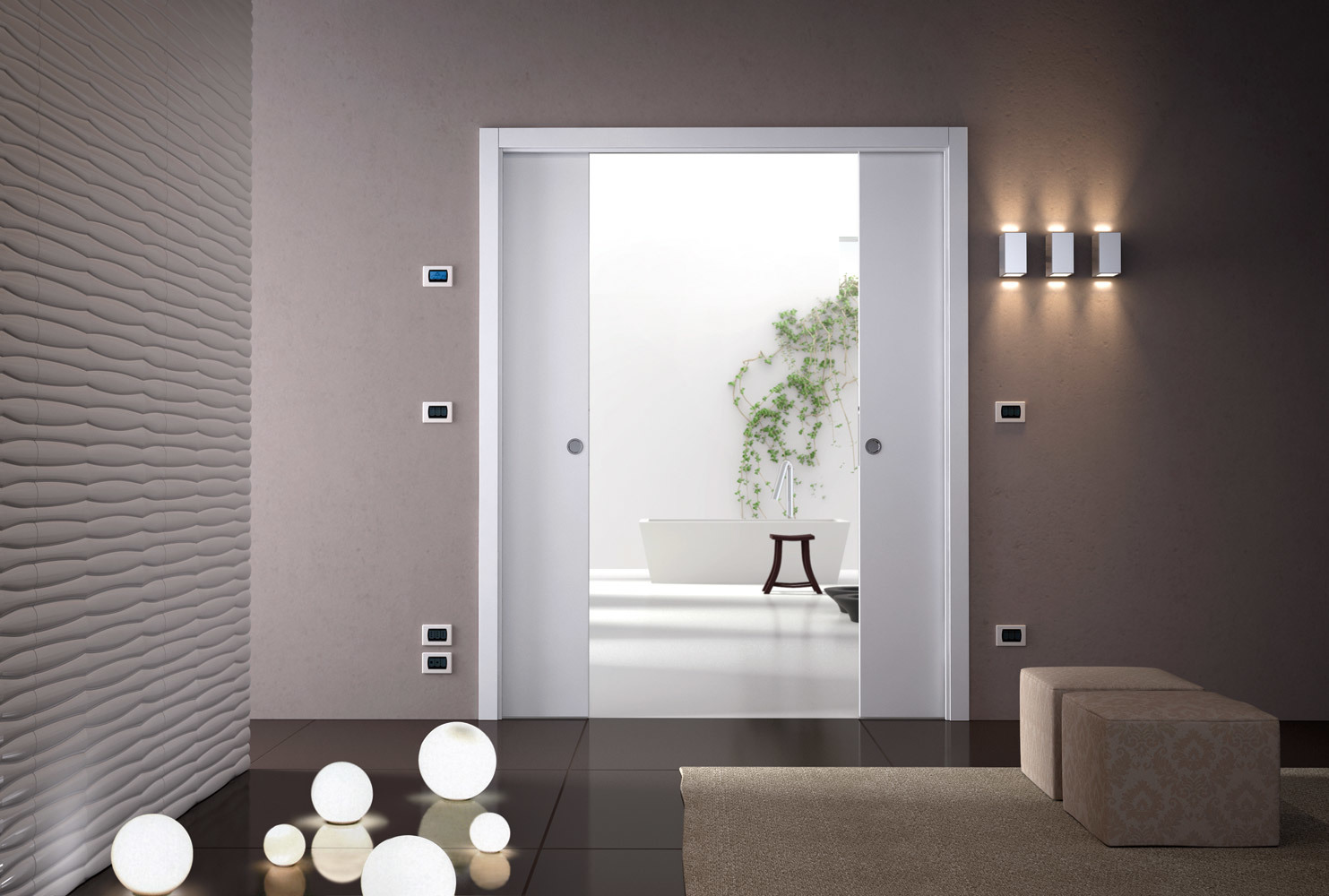 раздвижные двери межкомнатные с пеналом