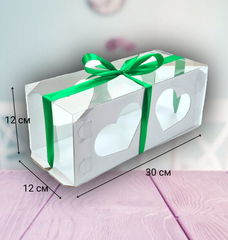 Коробка для рулета "сердечки" 300*120*120 мм