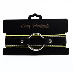 Ошейник с мягкой желтой подкладкой Crazy Handmade
