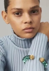 Браслет TORY BURCH зелёный с золотыми наконечниками