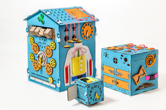 Easy Time Развивающий БизиКуб-ночник со светом (синий) (ks02)