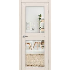 Купить Межкомнатная дверь экошпон Турин 520.212 ясень перламутровый с зеркалом