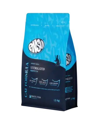 ENSO CF Sterilized сухой корм для стерилизованных кошек белая рыба/клюква 1,5 кг