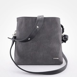 Сумка Саломея 1134 македония серый + черный