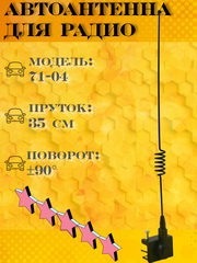 АНТЕННА АВТОМОБИЛЬНАЯ ПАССИВНАЯ НАРУЖНАЯ НА ЖЕЛОБОКВОДОСТОК ТРИАДА-71-04 АН