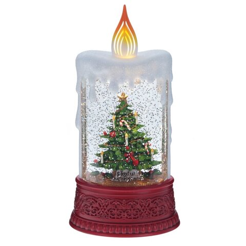 Изделие декоративное "Свеча" (подсвет, муз, вьюга, 3хААА н/п +USB), L12,5 W8 H24,5 см