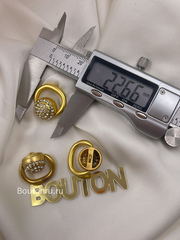 Пуговица Скиап. Золотистый пирсинг в стразах (с подвижной частью)