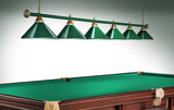 Лампа STARTBILLIARDS 6 пл. (плафоны зеленые,штанга зеленая,фурнитура золото) фото №2