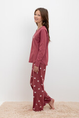 пижама  для девочки  КБ 2820/шоколадный десерт,кошечки