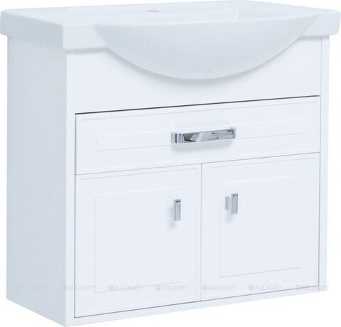 Aquanet 235591 Тумба Монро 75 бел. мат.1 ящик 2 дверцы (235591)