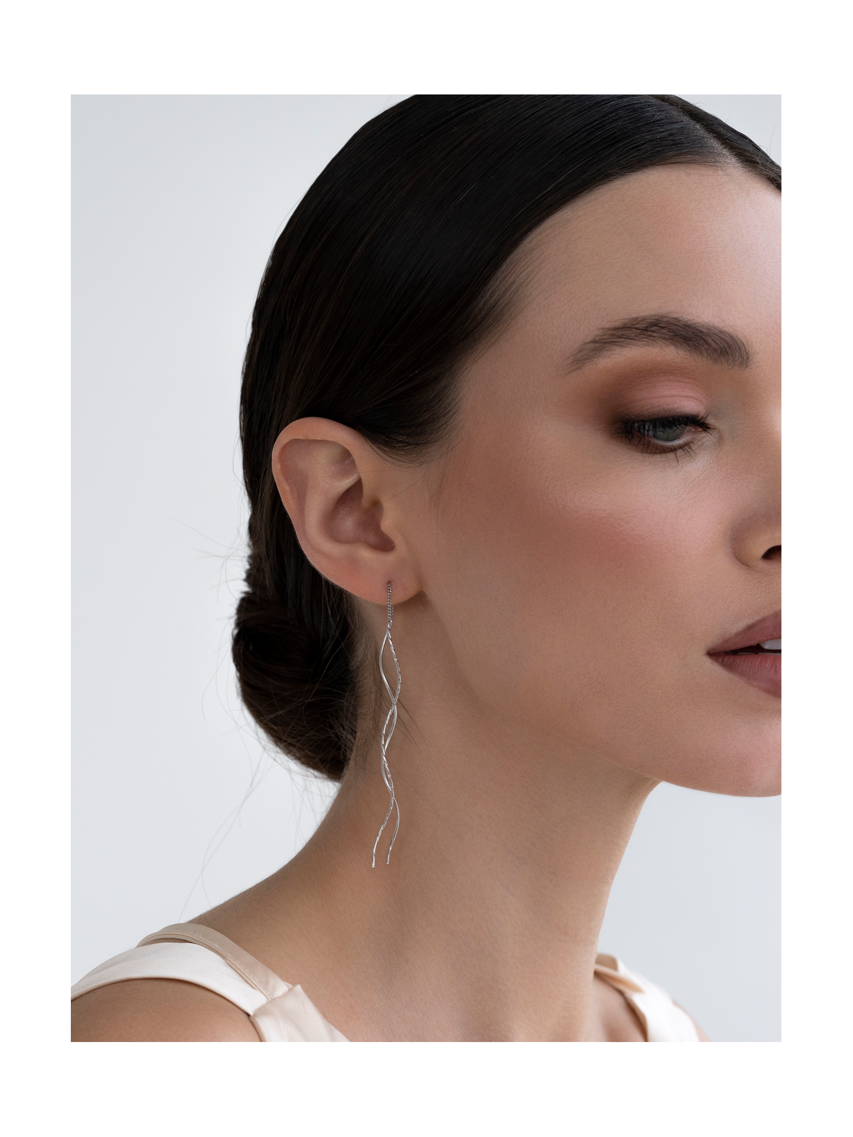 Серьги-протяжки Волнистые линии