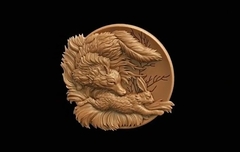 Силиконовый молд Лиса с зайцем (медальон) № 0469