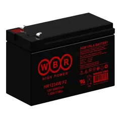 Аккумуляторная батарея WBR HR1234W F2 (12В/9Ач, 34Вт/Эл P(15мин) AGM, с высокой энергоотдачей, Клемма: F2, ДхШхВ: 151x65 — фото 3
