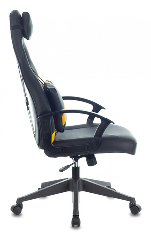 Кресло игровое Zombie DRIVER черный/желтый искусственная кожа с подголов. крестовина пластик Бюрократ