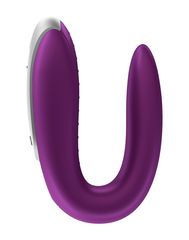 Фиолетовый вибромассажёр для пар Satisfyer Double Fun - 