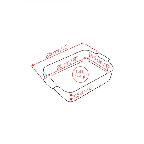 Прямоугольная форма для запекания 25х15.5см 1.4л Peugeot Green Forest