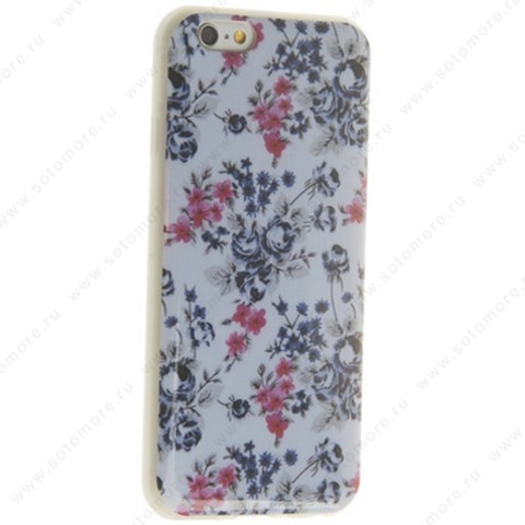 Накладка силиконовая для Apple iPhone 6s/ 6 цветы вид 2