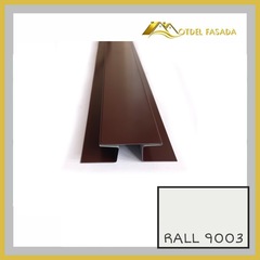 Стыковочный профиль для сайдинга сложный 75мм RALL 9003-Сигнальный белый 2м