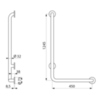 Delabie 5071N Поручень для душевой, 1245мм