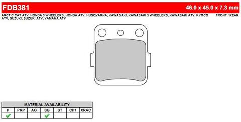 FDB381EF Тормозные колодки дисковые MOTO, блистер 2 шт